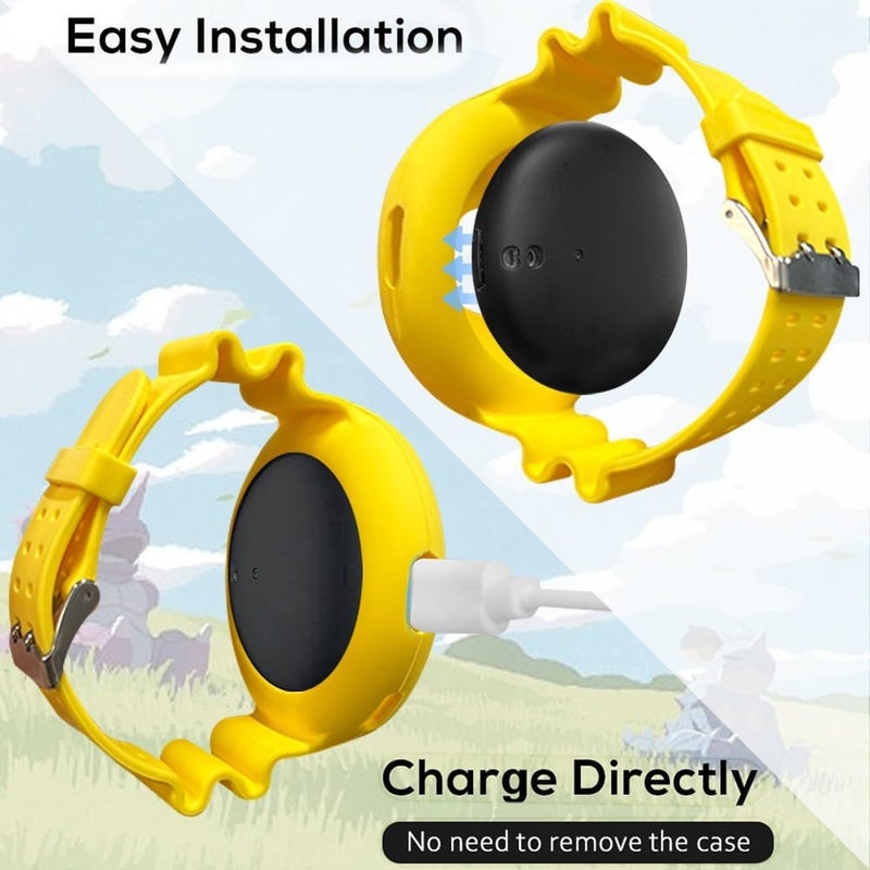Chanvoo Soft Silicone Band Compatibile with Poke Go Plus + 2023, Protective Case Adjustable Wristband (Yellow) - Image 4